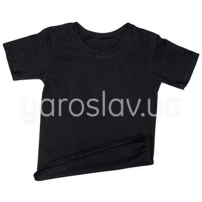 T-shirt dziecięcy z dzianiny m.176, bawełna czarny TM Yaroslav