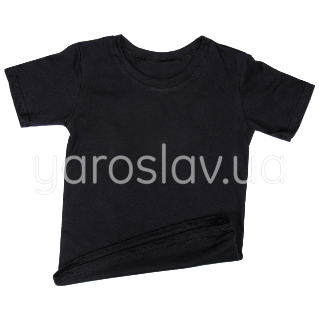 T-shirt dziecięcy z dzianiny m.176, bawełna czarny TM Yaroslav