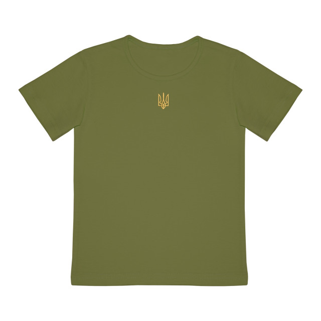 Koszulka dziecięca m.176 z haftem Trident khaki bawełniana TM Yaroslav