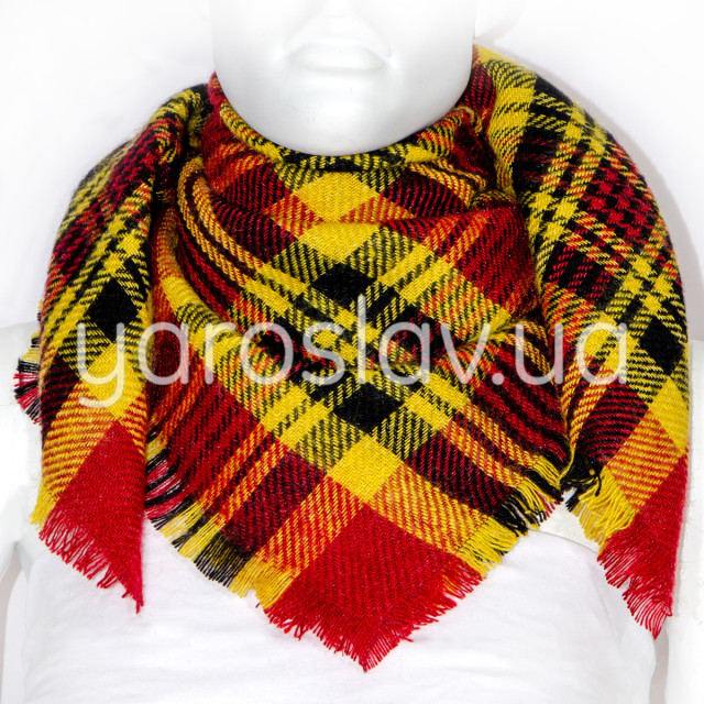 Szal Rumianek czerwony półwełniany 70х70 cm TM Yaroslav