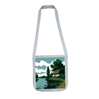 Torba na ramię P-520 z nadrukiem Dom nad rzeką 26x26 cm TM Yaroslav