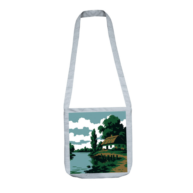 Torba na ramię P-520 z nadrukiem Dom nad rzeką 26x26 cm TM Yaroslav