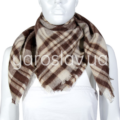 Szal Veselka mod.3/5 brązowy półwełniany 85x85 cm TM Yaroslav