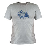 Koszulka z nadrukiem Krajobraz górski m.45 szary melanż TM Yaroslav Koszulka z nadrukiem Krajobraz górski m.45 szary melanż TM Yaroslav