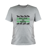 Koszulka z nadrukiem Don't Push the Horses m.45 szary melanż TM Yaroslav