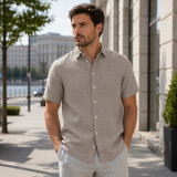 T-shirt lniany m.F-230 beżowy TM Yaroslav T-shirt lniany m.F-230 beżowy TM Yaroslav