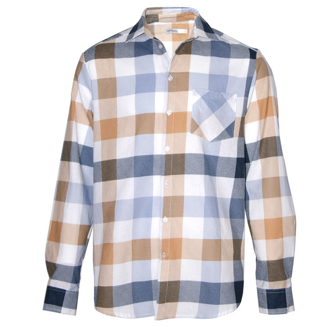 Męska koszula flanelowa beżowa komórka m.F-139 TM Yaroslav