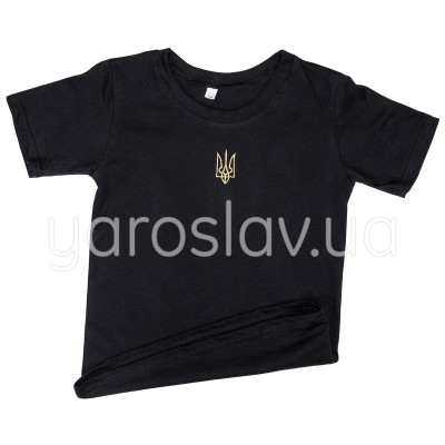 Koszulka dziecięca m.176 z haftem Trident czarna bawełniana TM Yaroslav