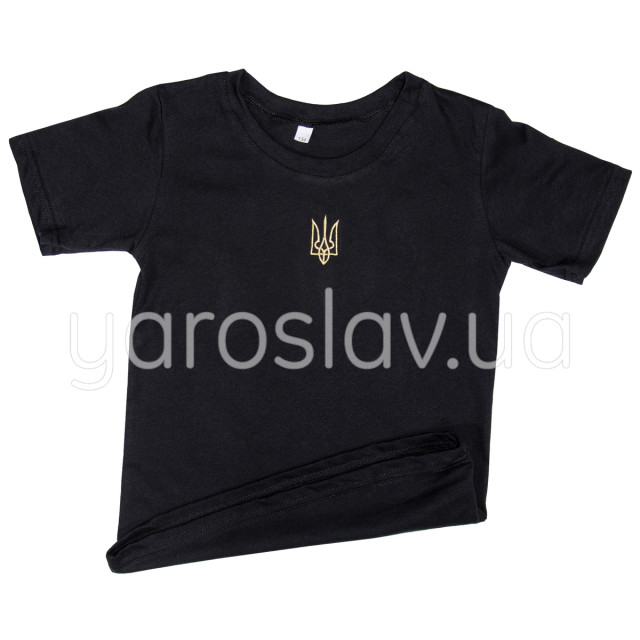 Koszulka dziecięca m.176 z haftem Trident czarna bawełniana TM Yaroslav