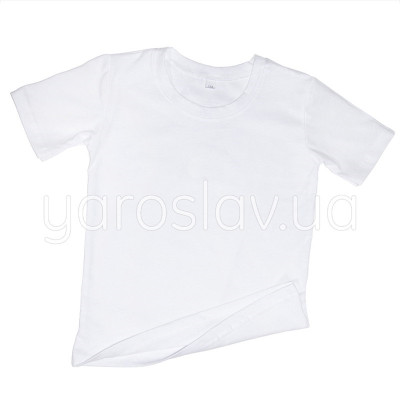 T-shirt dziecięcy z dzianiny m.176, biała bawełna TM Yaroslav