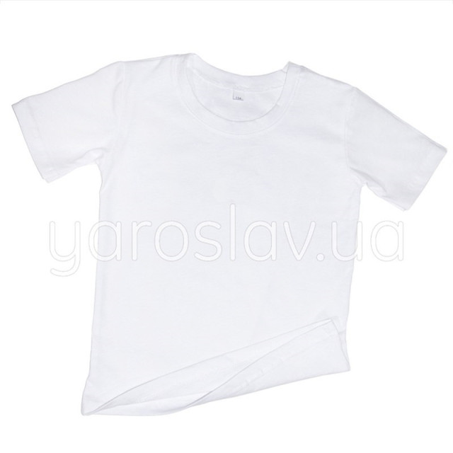 T-shirt dziecięcy z dzianiny m.176, biała bawełna TM Yaroslav