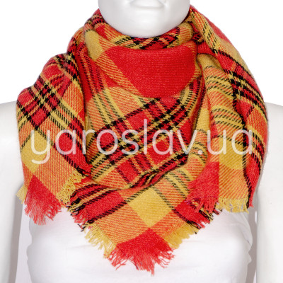 Szal Veselka mod.3/7 czerwony półwełniany 85x85 cm TM Yaroslav