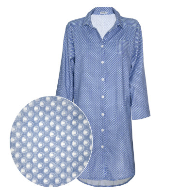 Tunika flanelowa m.F-058 niebieska z kropkami TM Jarosław