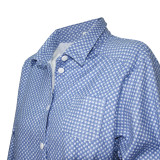 Tunika flanelowa m.F-058 niebieska z kropkami TM Jarosław
