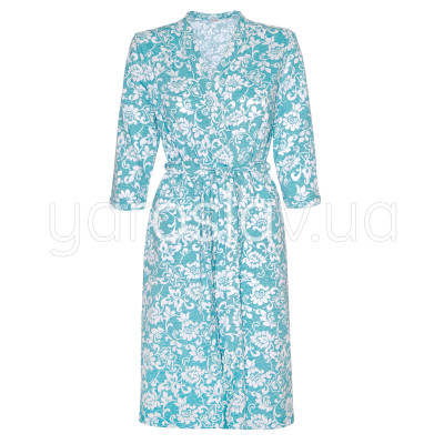 Szlafrok dzianina m.F-120 kwiaty na mięty TM Jarosław