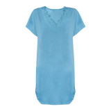 Koszula nocna dziana z elastanem m.F-124 niebieska TM Yaroslav