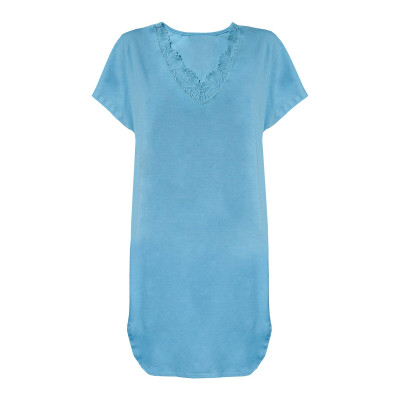 Koszula nocna dziana z elastanem m.F-124 niebieska TM Yaroslav