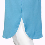 Koszula nocna dziana z elastanem m.F-124 niebieska TM Yaroslav