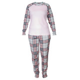 Garnitur interlock m.F-185 różowy komórka sweter ze spodniami TM Yaroslav