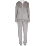 Garnitur polarowy m.981 z zamkiem błyskawicznym kawa TM Jarosław