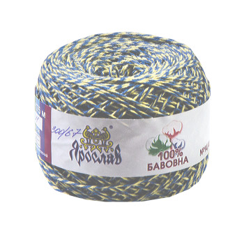 Przędza bawełna 14/4 melanż nr.300/67 żółty chaber 50g/175m TM Jarosław