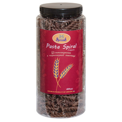 Makaron spiralny z czarnej pszenicy 450 g w słoiku TM Jarosław