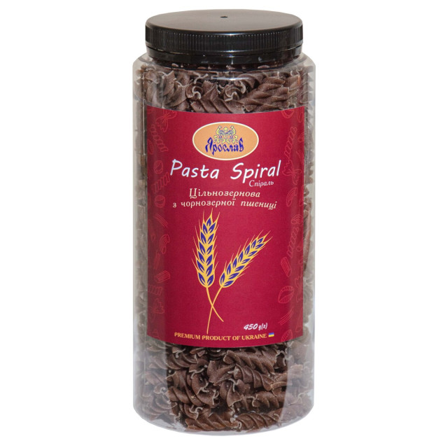 Makaron spiralny z czarnej pszenicy 450 g w słoiku TM Jarosław